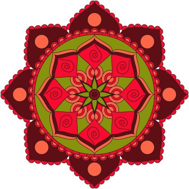 Oryantal desen. Geleneksel süs boyama yuvarlak. Mandala. 