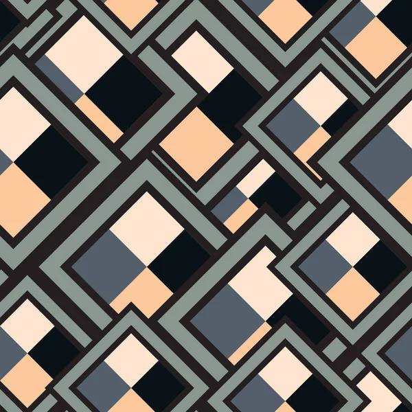 Nahtlose Muster geometrischer Formen. Quadrate, Rauten. Geomet — Stockvektor