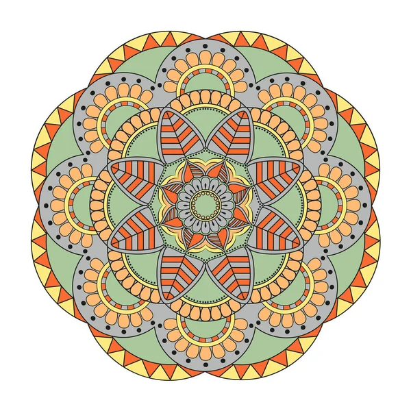 Ανατολίτικο μοτίβο. Παραδοσιακό γύρο χρωματισμός στολίδι. Μάνταλα. — Διανυσματικό Αρχείο