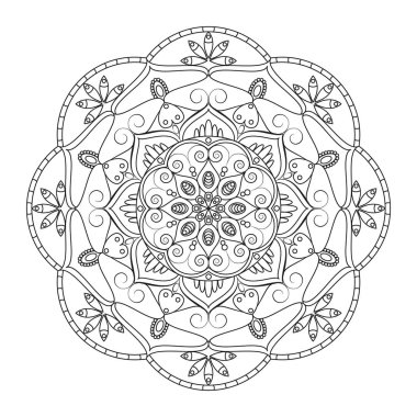 Çiçek Mandala. Vintage dekoratif öğeler. Oryantal desen, v