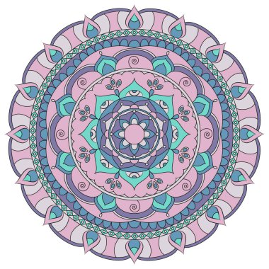 Çiçek mandalalar. Vintage dekoratif öğeler. Oryantal desen, 