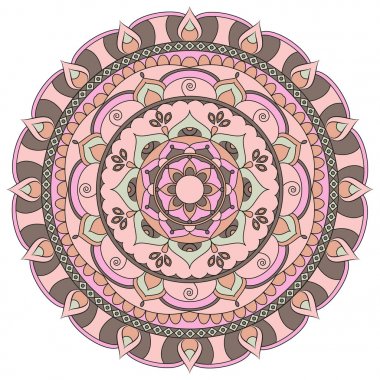 Çiçek mandalalar. Vintage dekoratif öğeler. Oryantal desen, 