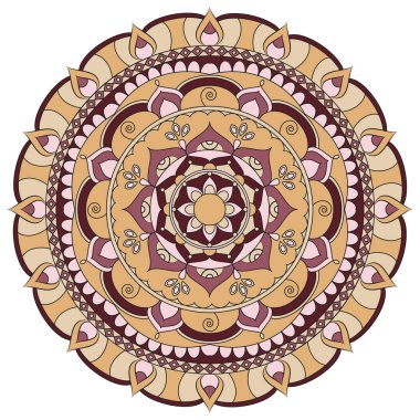 Çiçek mandalalar. Vintage dekoratif öğeler. Oryantal desen, 