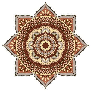 Çiçek mandalalar. Vintage dekoratif öğeler. Oryantal desen, 