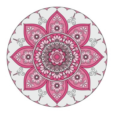 Çiçek mandalalar. Vintage dekoratif öğeler. Oryantal desen, 