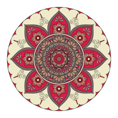 Çiçek mandalalar. Vintage dekoratif öğeler. Oryantal desen, 