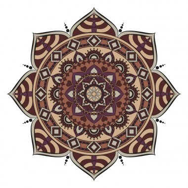 Çiçek mandalalar. Vintage dekoratif öğeler. Oryantal desen, 