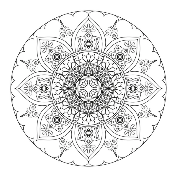 Virág Mandala. Vintage díszítő elemek. Keleti minta, v — Stock Vector