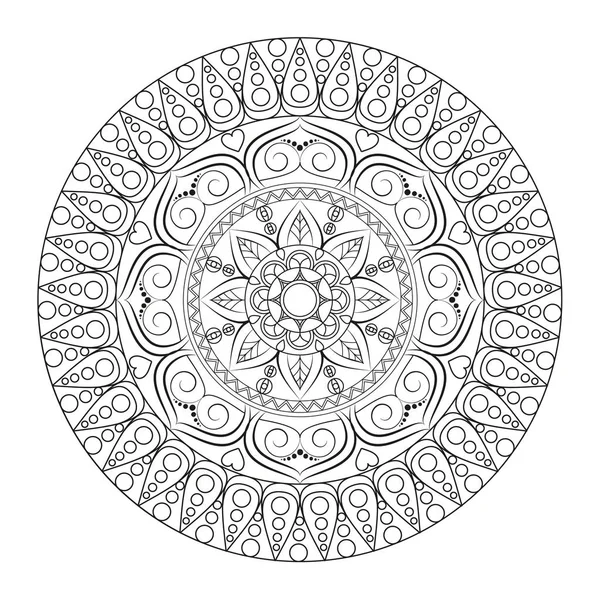 Mandala de flores. Elementos decorativos vintage. Patrón oriental, v — Vector de stock