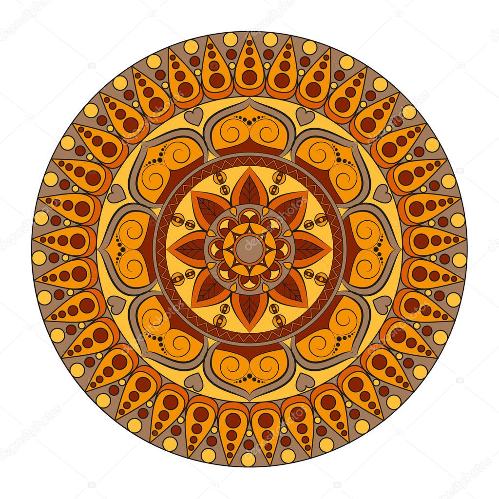 Flower Mandalas. Vintage decorative elements. Oriental pattern, 