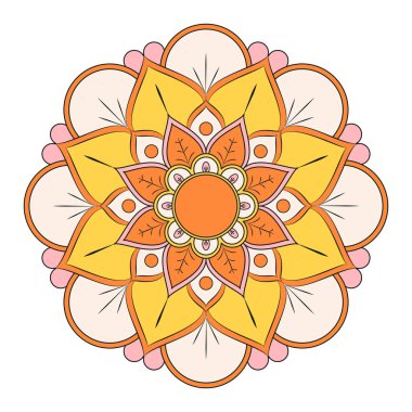 Çiçek mandalalar. Vintage dekoratif öğeler. Oryantal desen, 