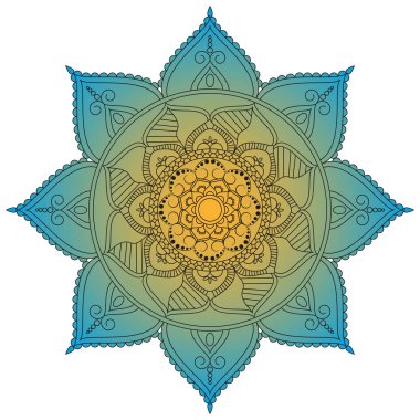 Çiçek mandalalar. Vintage dekoratif öğeler. Oryantal desen, 