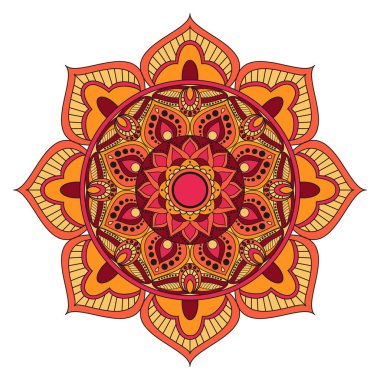 Çiçek mandalalar. Vintage dekoratif öğeler. Oryantal desen, 