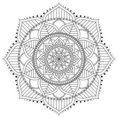 Çiçek Mandala. Vintage dekoratif öğeler. Oryantal desen, v