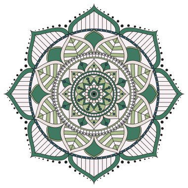 Çiçek mandalalar. Vintage dekoratif öğeler. Oryantal desen, 