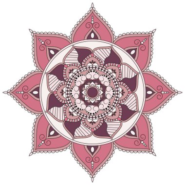 Çiçek mandalalar. Vintage dekoratif öğeler. Oryantal desen, 