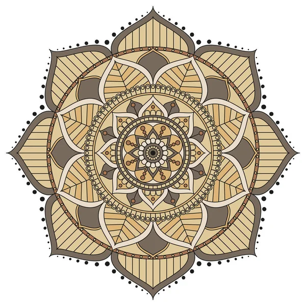 Mandalas aux fleurs. Éléments décoratifs vintage. Schéma oriental , — Image vectorielle