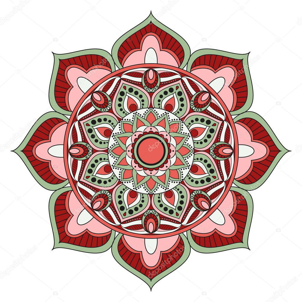 Flower Mandalas. Vintage decorative elements. Oriental pattern, 