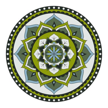 Çiçek mandalalar. Vintage dekoratif öğeler. Oryantal desen, 