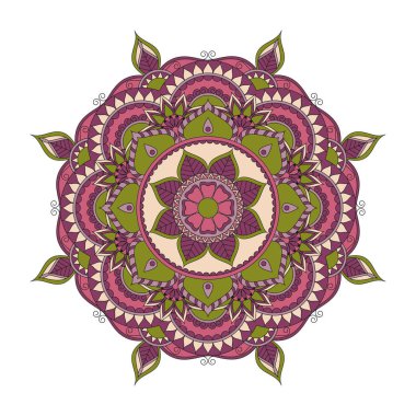 Çiçek mandalalar. Vintage dekoratif öğeler. Oryantal desen, 