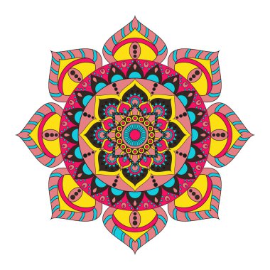 Çiçek mandalalar. Vintage dekoratif öğeler. Oryantal desen, 