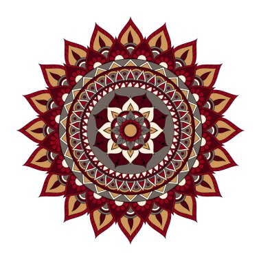 Çiçek mandalalar. Vintage dekoratif öğeler. Oryantal desen, 