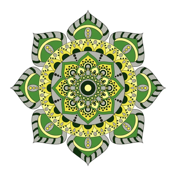 Mandalas de flores. Elementos decorativos vintage. Patrón oriental , — Vector de stock