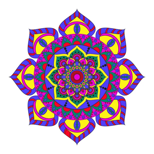 Mandalas aux fleurs. Éléments décoratifs vintage. Schéma oriental , — Image vectorielle