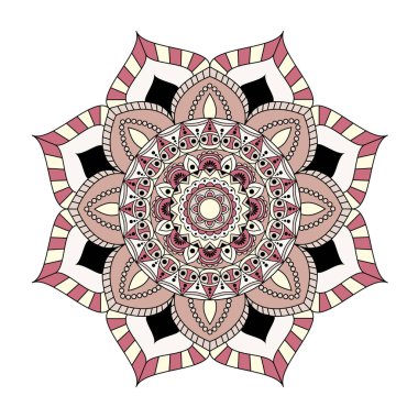 Çiçek mandalalar. Vintage dekoratif öğeler. Oryantal desen, 