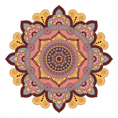 Çiçek mandalalar. Vintage dekoratif öğeler. Oryantal desen, 