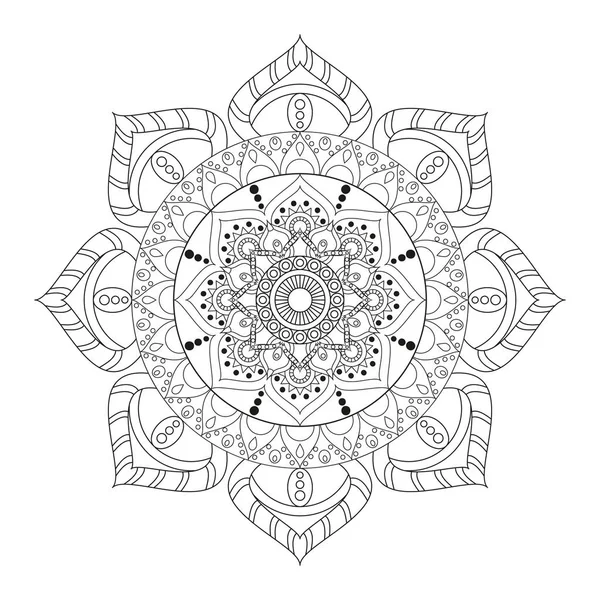 Mandala di fiori. Elementi decorativi vintage. Modello orientale, v — Vettoriale Stock