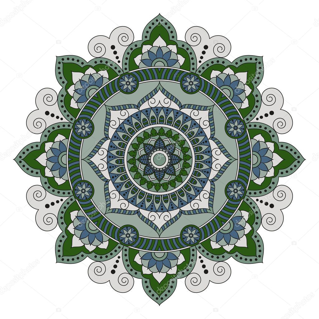 Flower Mandalas. Vintage decorative elements. Oriental pattern, 