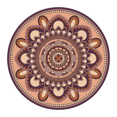 Çiçek mandalalar. Vintage dekoratif öğeler. Oryantal desen, 