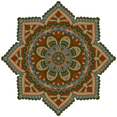 Çiçek mandalalar. Vintage dekoratif öğeler. Oryantal desen, 