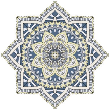 Çiçek mandalalar. Vintage dekoratif öğeler. Oryantal desen, 