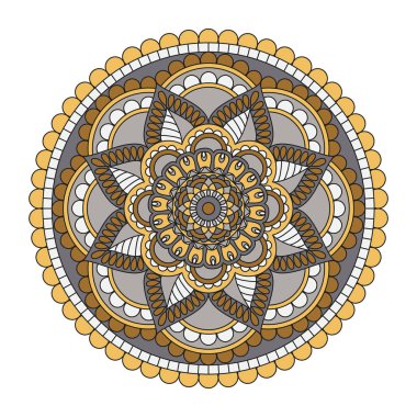 Çiçek mandalalar. Vintage dekoratif öğeler. Oryantal desen, 