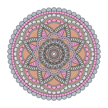 Çiçek mandalalar. Vintage dekoratif öğeler. Oryantal desen, 