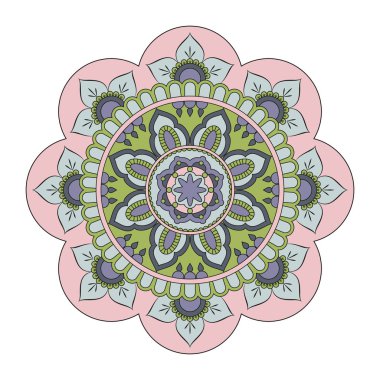 Çiçek mandalalar. Vintage dekoratif öğeler. Oryantal desen, 