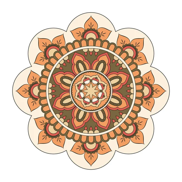 Mandalas aux fleurs. Éléments décoratifs vintage. Schéma oriental , — Image vectorielle