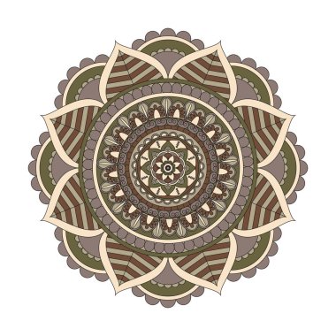 Çiçek mandalalar. Vintage dekoratif öğeler. Oryantal desen, 