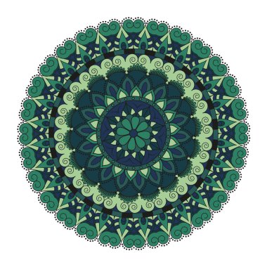 Çiçek mandalalar. Vintage dekoratif öğeler. Oryantal desen, 