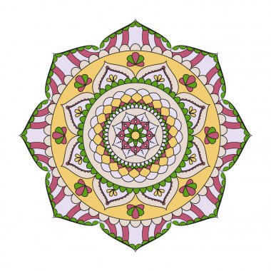 Çiçek mandalalar. Vintage dekoratif öğeler. Oryantal desen, 