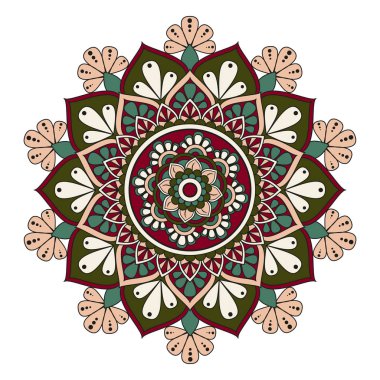 Çiçek mandalalar. Vintage dekoratif öğeler. Oryantal desen, 