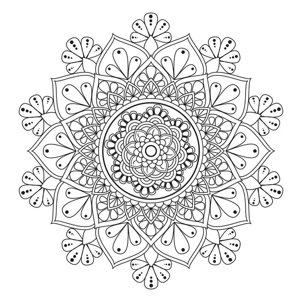 Mandala de flores. Elementos decorativos vintage. Patrón oriental, v — Vector de stock