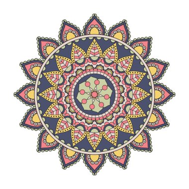 Çiçek mandalalar. Vintage dekoratif öğeler. Oryantal desen, 