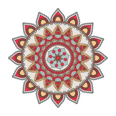 Çiçek mandalalar. Vintage dekoratif öğeler. Oryantal desen, 