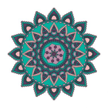 Çiçek mandalalar. Vintage dekoratif öğeler. Oryantal desen, 