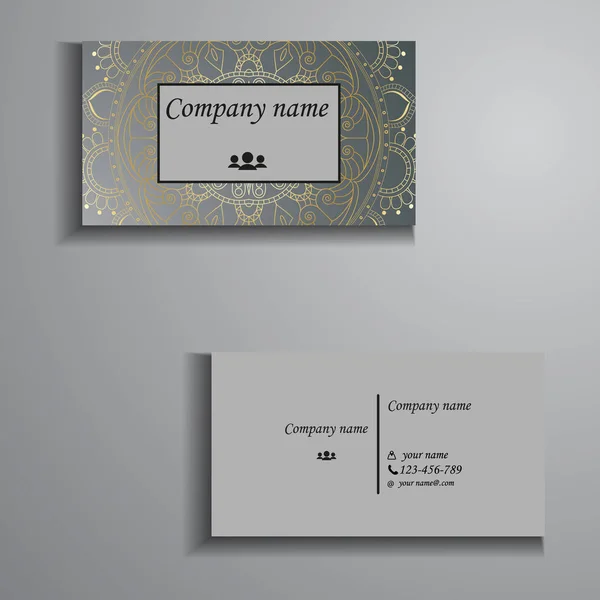 visiting card and business card big set. Floral mandala pattern