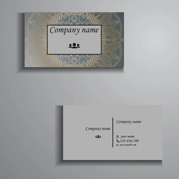 Визитная карточка и большая визитка. Цветочная мандала — стоковый вектор