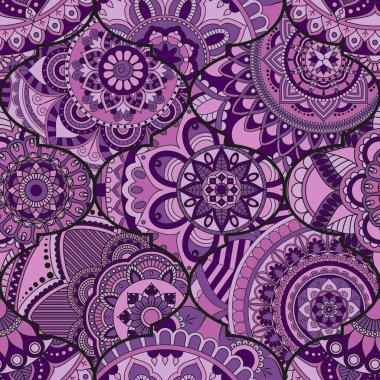 Patchwork desen. Vintage dekoratif öğeler. Elle çizilmiş backg